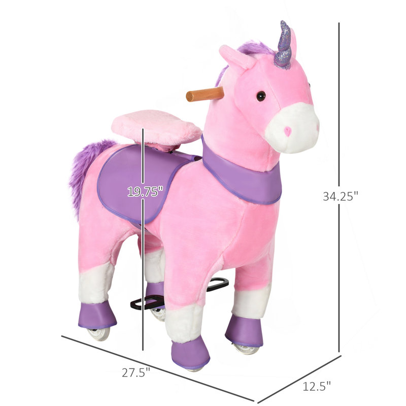 Cheval à bascule souple, licorne qui marche