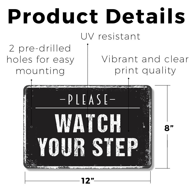 Veuillez regarder votre étape, panneau en plastique de 8 po x 12 po