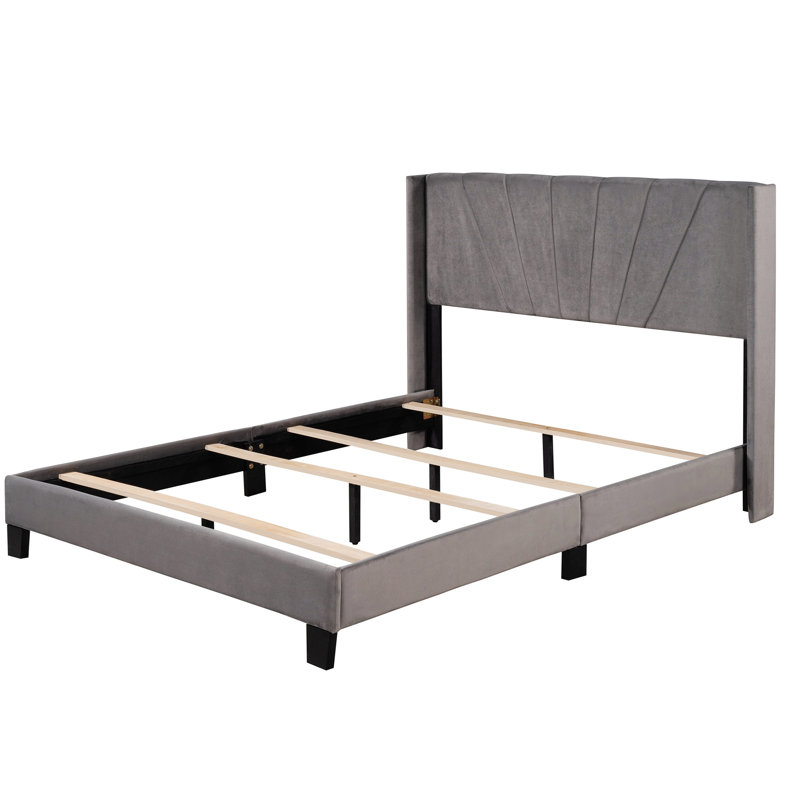 Knorring Upholstered Platform Bed, Gray