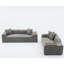 Boucle pour la maison, 3 places et 2 avec table de bout, confort luxueux gris foncé - revêtement moderne-1359304500