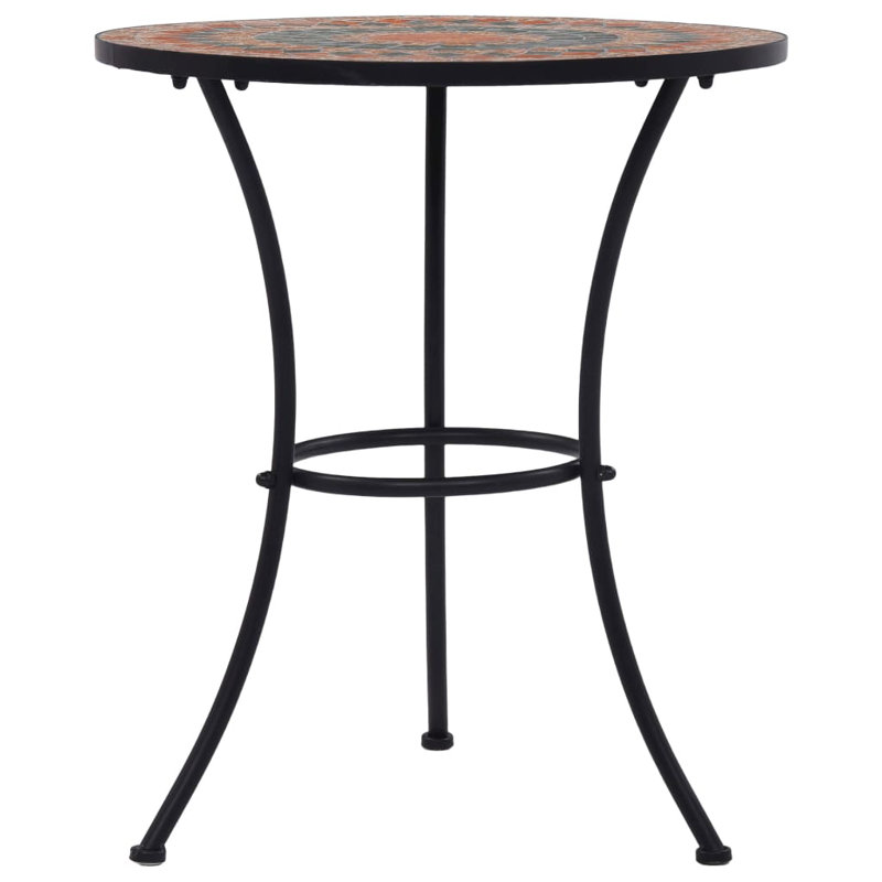 Cluff vidaXL Mosaic Bistro Table Outdoor Garden Side Table Patio Furniture Ceramic, Orange and gray