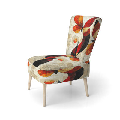Butterfly Accent Chair - Abstract Red Butterfly In The Spring Side Chair