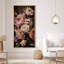 Doux rétro pivoine floral, art mural dans des tons chauds de rosé - grande impression sur toile encadrée de la chambre principale-2037007027-2037007036