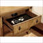 Table de chevet en orme vieilli style chalet avec prise USB / prise de courant Tiroir