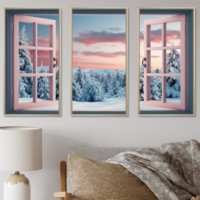 «Forest Winter Window View I - Winter Landscape», art mural