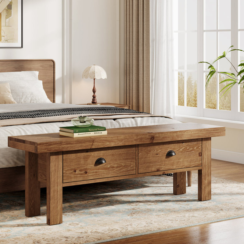 Solid Wood Storage Bench
