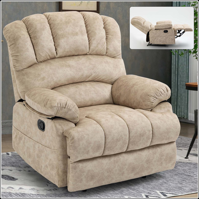 Fauteuil inclinable manuel confortable et réglable pour la détente et les loisirs, Beige