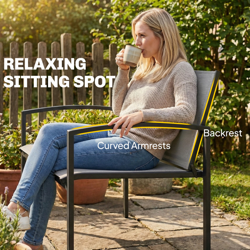 Metal, Sling Outdoor Bench