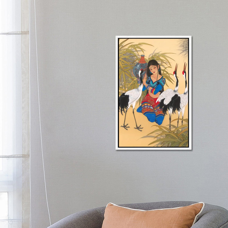 Call Of Destiny - Painting on Canvas, 66.04 cm H x 45.72 cm W, White Framed