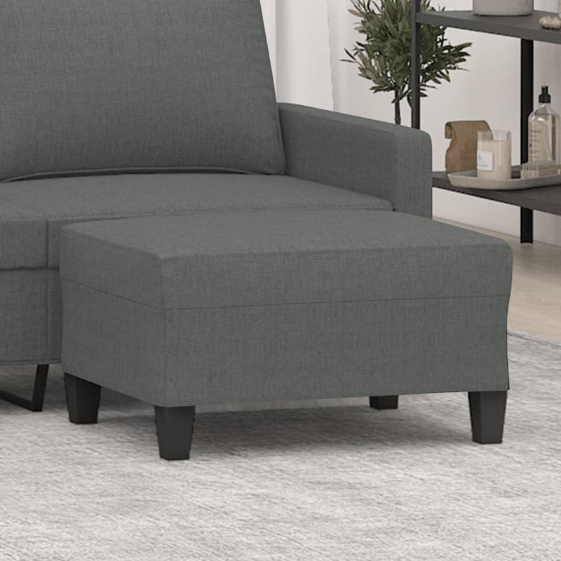 Repose-pieds avec repose-pieds Ashlon, 100 % polyester gris foncé