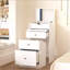 Petit meuble-lavabo avec miroir - ensemble de coiffeuse à maquillage blanc avec chaise, tiroirs, petite coiffeuse mignonne peu encombrante pour le salon de la chambre des filles