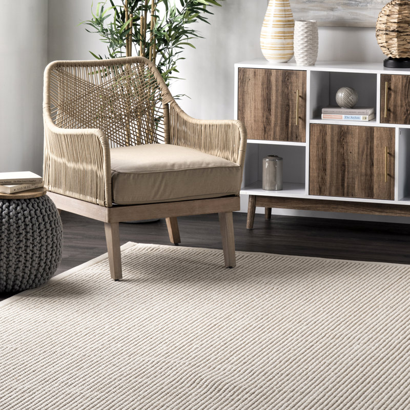 Tapis en jute et laine ivoire Patricia, Rectangle 11 pi 6 po x 14 pi 6 po