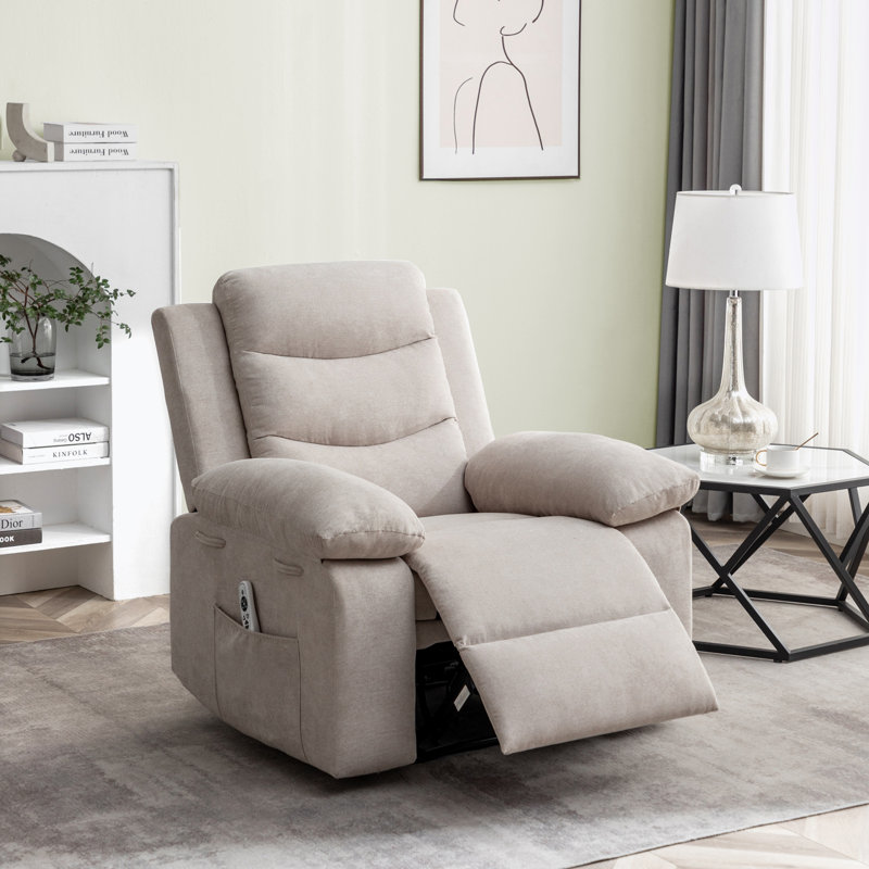 Fauteuil inclinable Jaelan, Velours beige