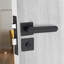 Modern Lima Design Premium Bathroom Door Handles on Square Rose with Dead Bolt, Latch, Ball Hinges and Thumbturn