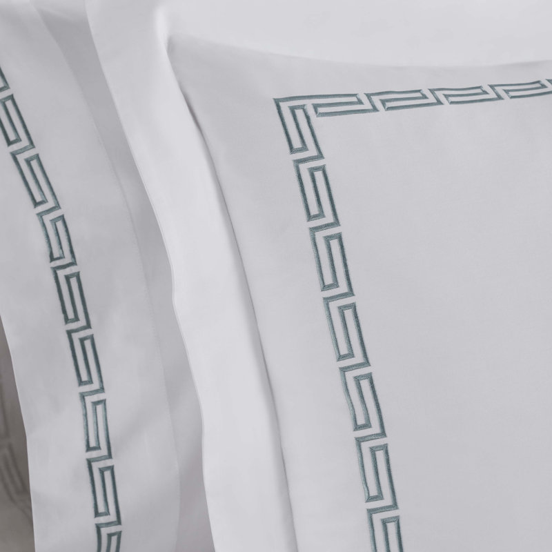 Ensemble de housse de couette 3 pièces Harrison, Housse de couette double / grand + 2 taies décora, Blanc / argenté