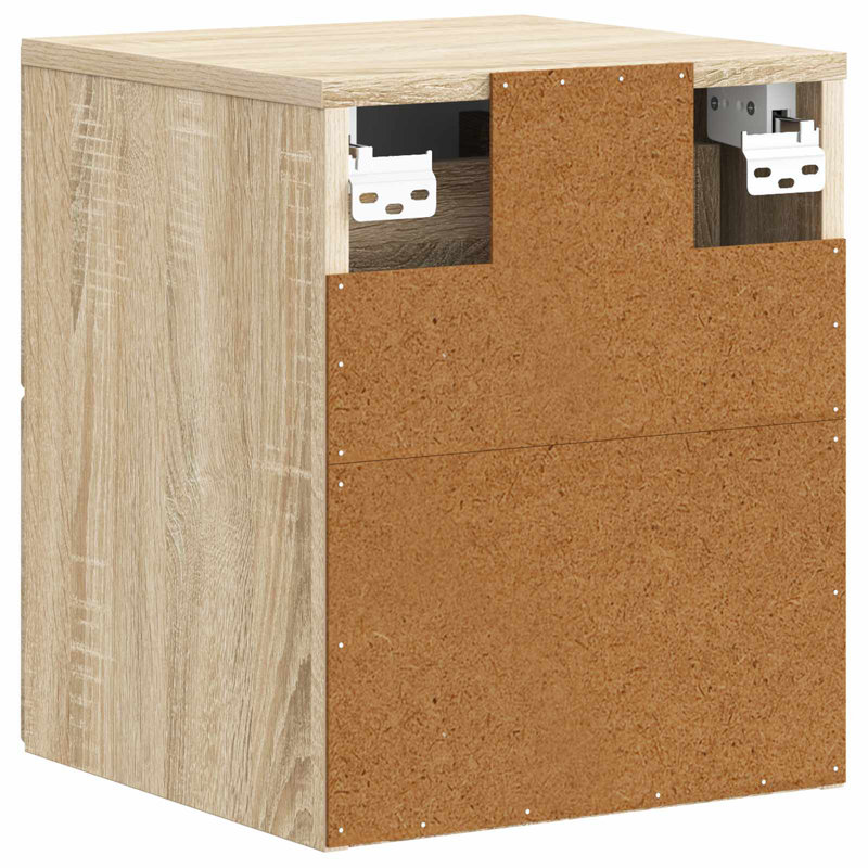 34.5cm W Manufactured Wood Bedside Table, Sonoma Oak