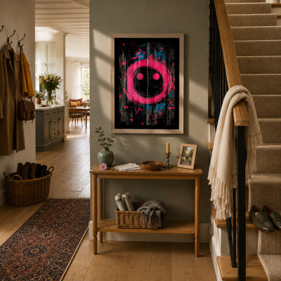 Neon Smile Urban Art 1 Piece Single Picture Frame Wall Art