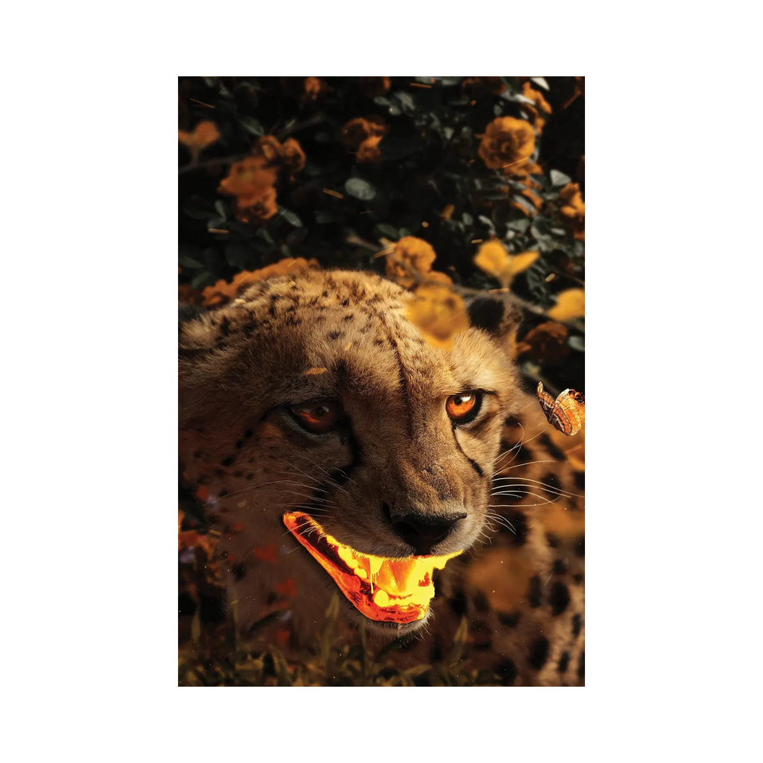 Gold Gepard by Milos Karanovic - Wrapped Canvas Painting