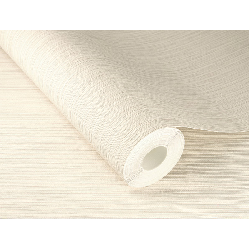 Papier peint rayé texturé Ewan, Blanc