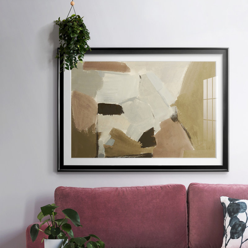 Almondine, cadre en I avec cadre biseauté et verre biseauté, Noir, H 15 po x l 21 po x P 1,5 po