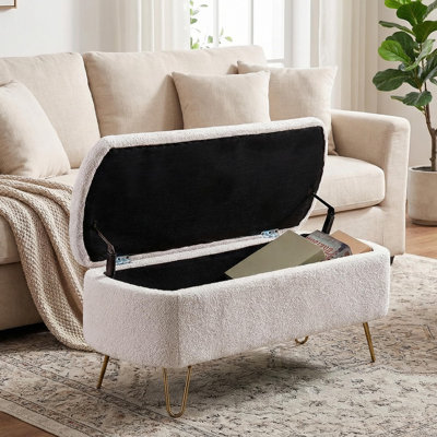 Modern Comfy Upholstered Bedroom Storage Bench