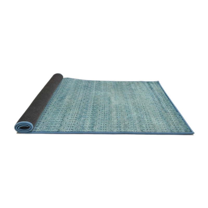 Tapis abstrait bleu, Rond 7 pi