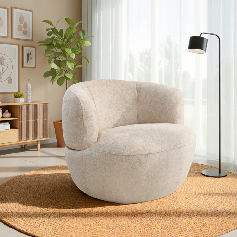 Thornton Sand Chenille Swivel Chair