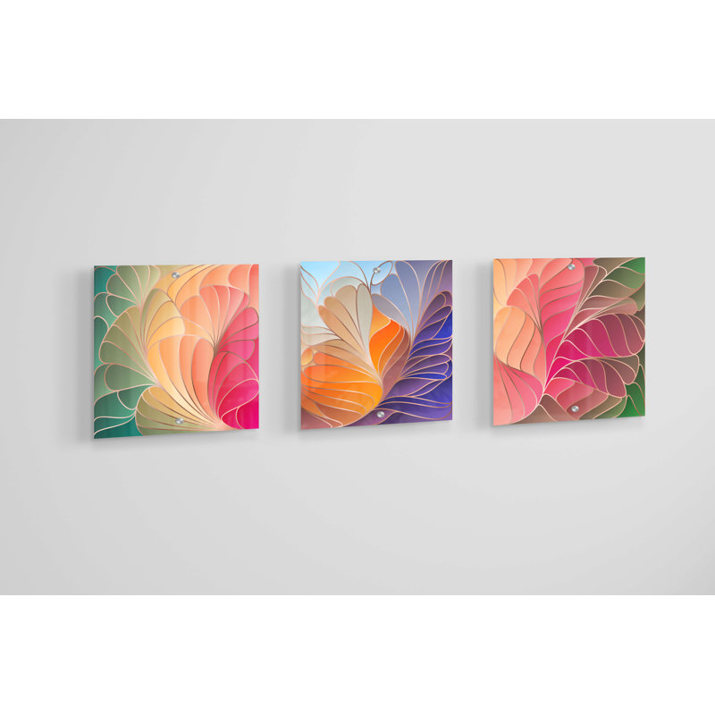 Ensemble de 3 décorations murales colorées