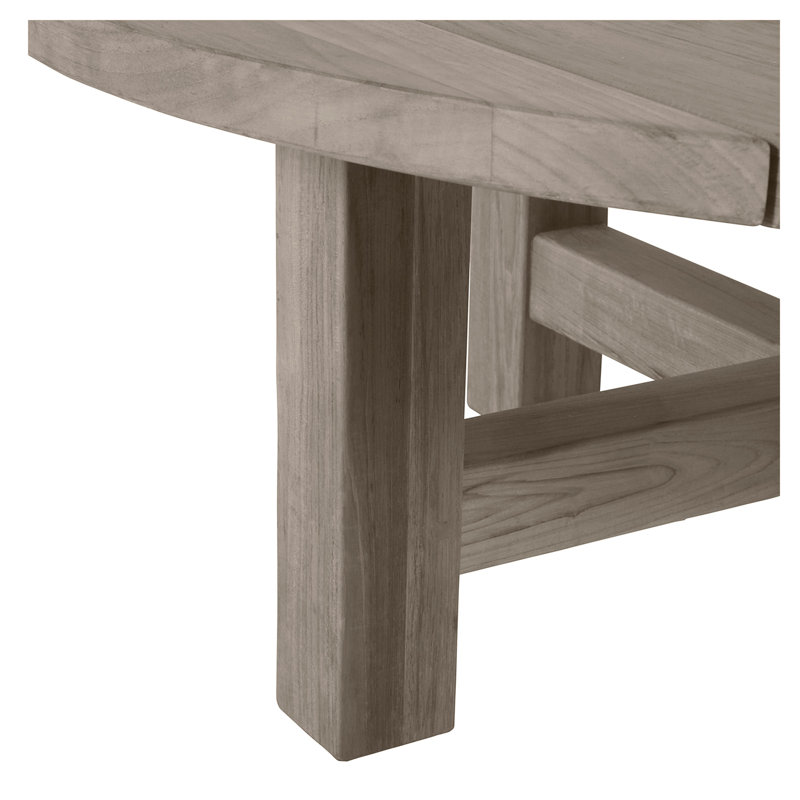 Croquet Solid Wood 4 Legs Coffee Table, Oyster Teak