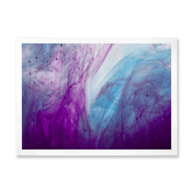 Wrought Studio Abstract Purple Blue Mixing - Modern Canvas Wall Decor ...