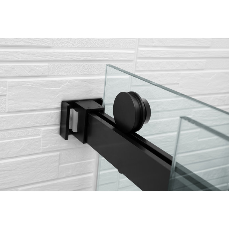 66"-72" W x 76" H Frameless Bypass Sliding Shower Door, Black
