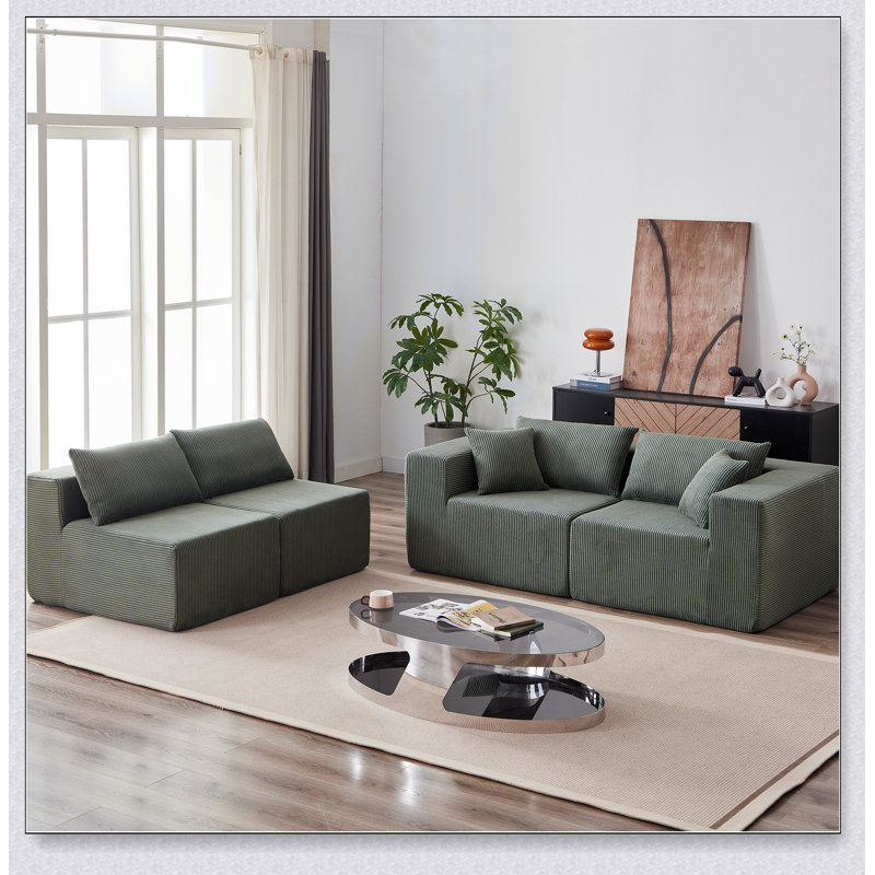 Canapé modulaire luxueux pour la maison, améliorant les espaces de vie avec confort et polyvalence, Vert
