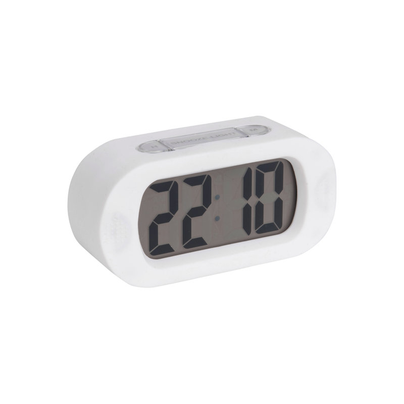 Gummy Digital Electric Alarm Tabletop Clock, White