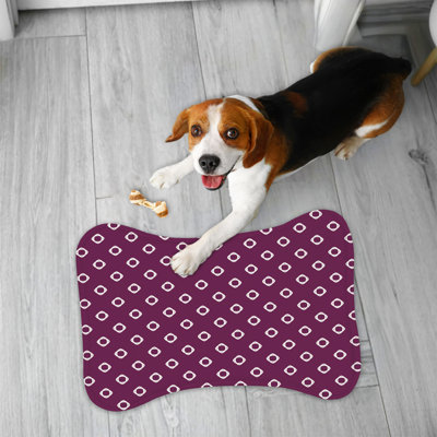 Purple Polka Aesthetic - 1 Piece Bone Shape Feeding Mat