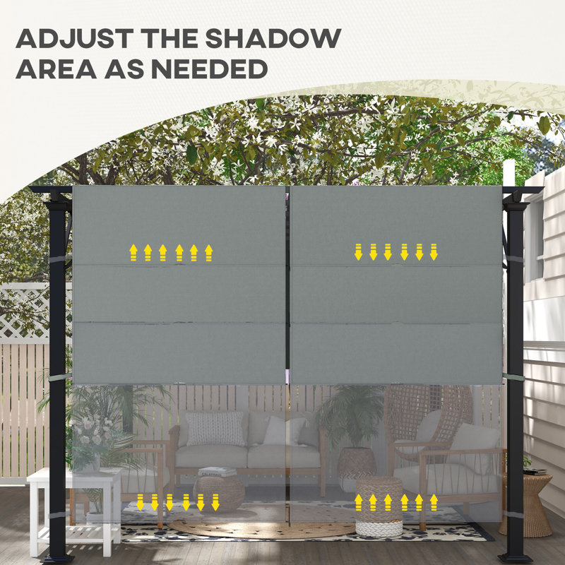 Dark Gray UV Protection Polyester Pergola Canopy Replacement