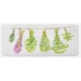 Herb Plant Rug Set- Sage/Parsley/Bay Leaves/Rosemary/Basil/Oregano Kitchen  Rugs with Runner, Kitchen Mat Set of 2, Kitchen Decor Accessories Things