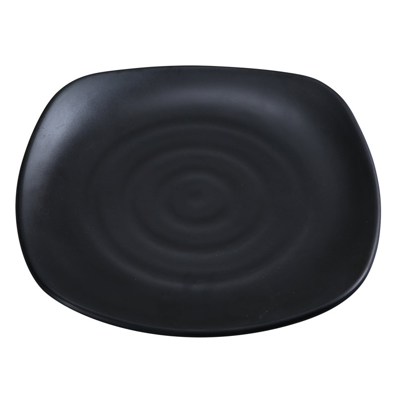 Assiette plate carrée en mélamine Black Pearl
