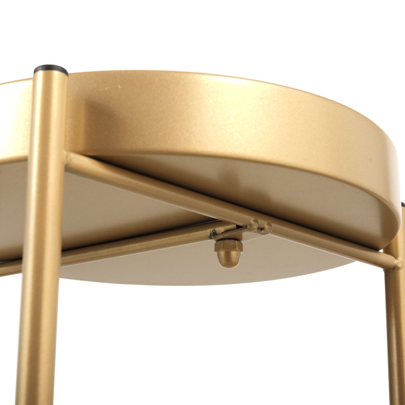 Support pour plante Golden 2 en métal, pliable et pour présentoir intérieur / extérieur en métal doré