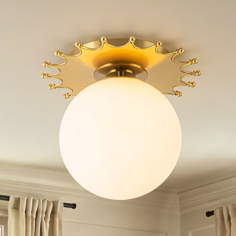 Plafonnier encastré en verre 1 lumière