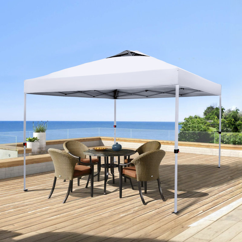 Talulla 10 Ft. W x 10 Ft. D Metal Pop-Up Canopy, White