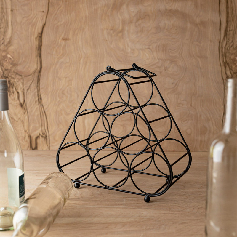 Denareus 6 - Bottle Solid Wood Wine Bottle Rack in Black
