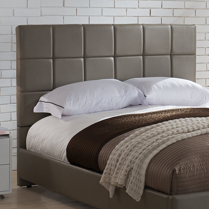 Middlebrook Upholstered Faux Leather Panel Headboard, Full/Queen, Taupe