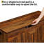 Banc de rangement pour hall d'entrée 39 po avec coffre rabattable, charnière de sécurité, poignée en forme de U, rangement en bois, brun-1317099936