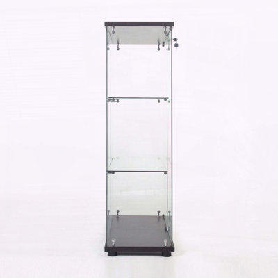 One Door Glass Cabinet with 3 Shelves