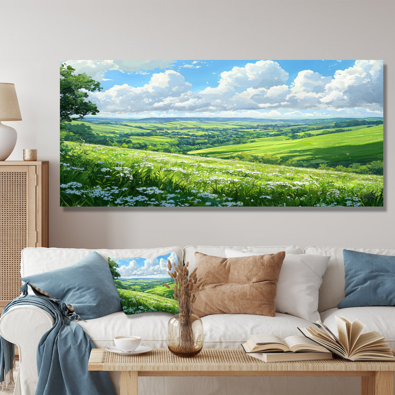 «Countryside At High Noon II», art mural sur toile, H 28 po x l 60 po, Toile tendue sur cadre, Ne s’applique pas