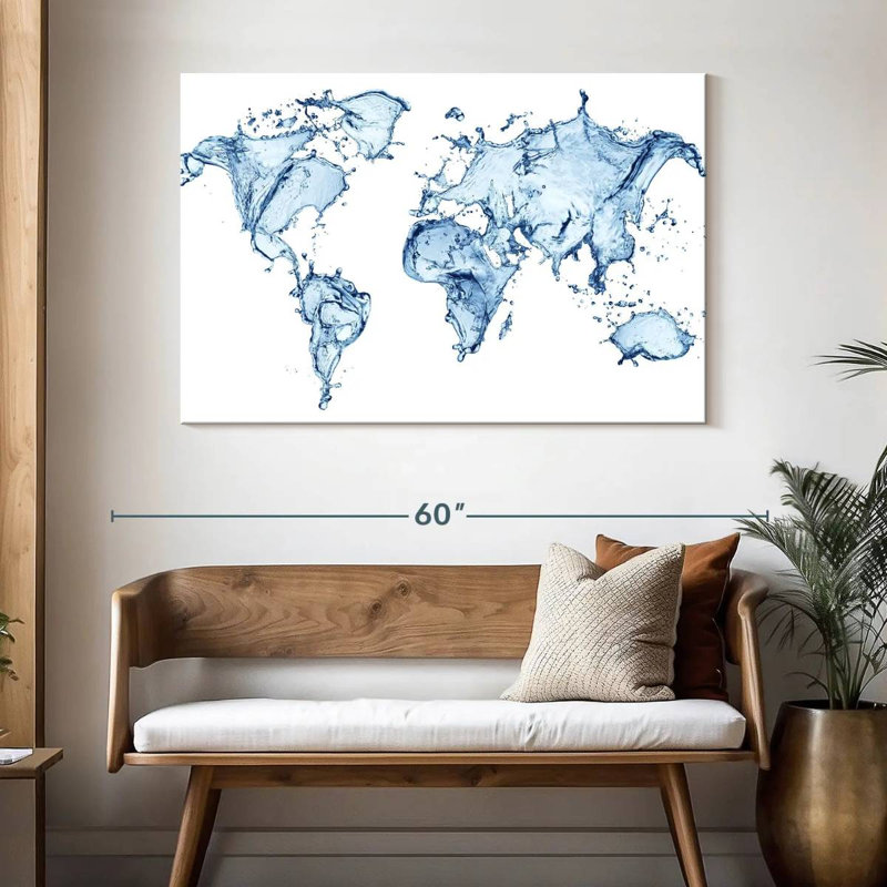 Aliaz Splash World Map, 32" H x 48" W