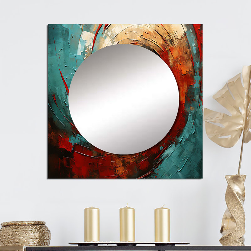 Décoration murale rouge et bleue Majestic Motion Spiral IV - Abstract, 36 po x 36 po
