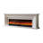 White Solid Wood TV Cabinet Fireplace