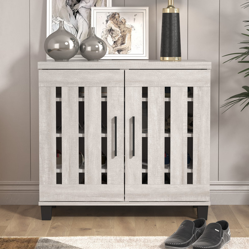 Banos 12 Pair Shoe Storage Cabinet, Dusty Gray Oak