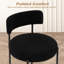 Ensemble de chaises de salle à manger rembourrées Boucle avec coussin large et dossier incurvé, noir-1037148053